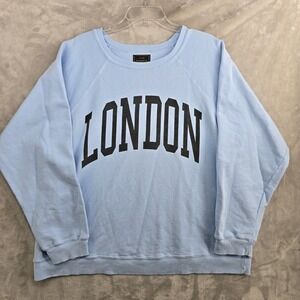 RETROBRAND LONDON Light Blue Graphic Sweatshirt Pullover Women's Large